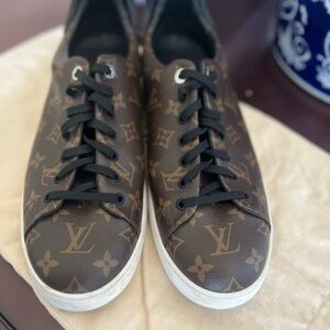 Louis Vuitton Monogram Sneakers Brown Men's LV  Authentic leather shoes